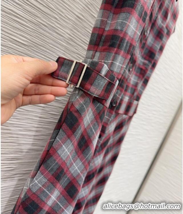 Big Discount Dior Plaid Long Dress DR032505 Red 2026