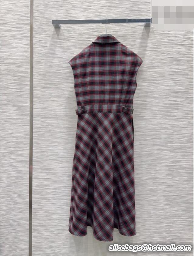 Big Discount Dior Plaid Long Dress DR032505 Red 2026