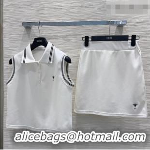 Famous Brand Dior Vest and Skirt Set DR032415 White 2026
