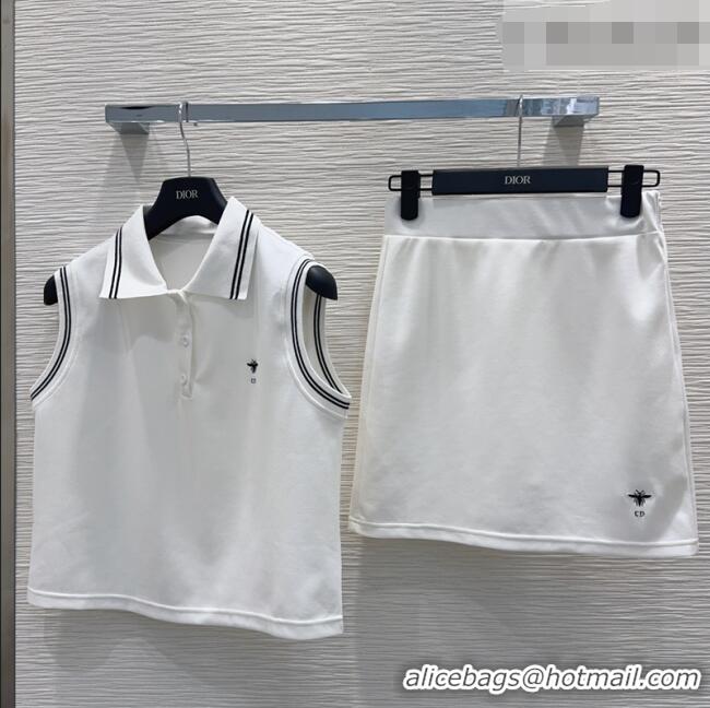 Famous Brand Dior Vest and Skirt Set DR032415 White 2026