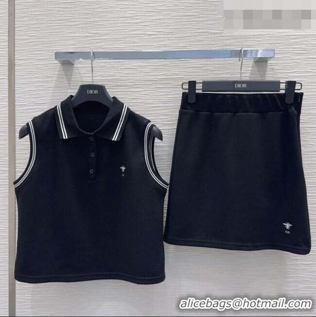 Grade Cheapest Dior Vest and Skirt Set DR032415 Black 2026