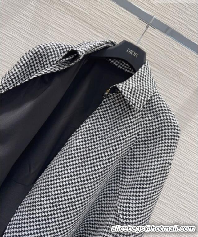Good Product Dior Houndstooth Cape with Bow DR032419 Black/White 2026