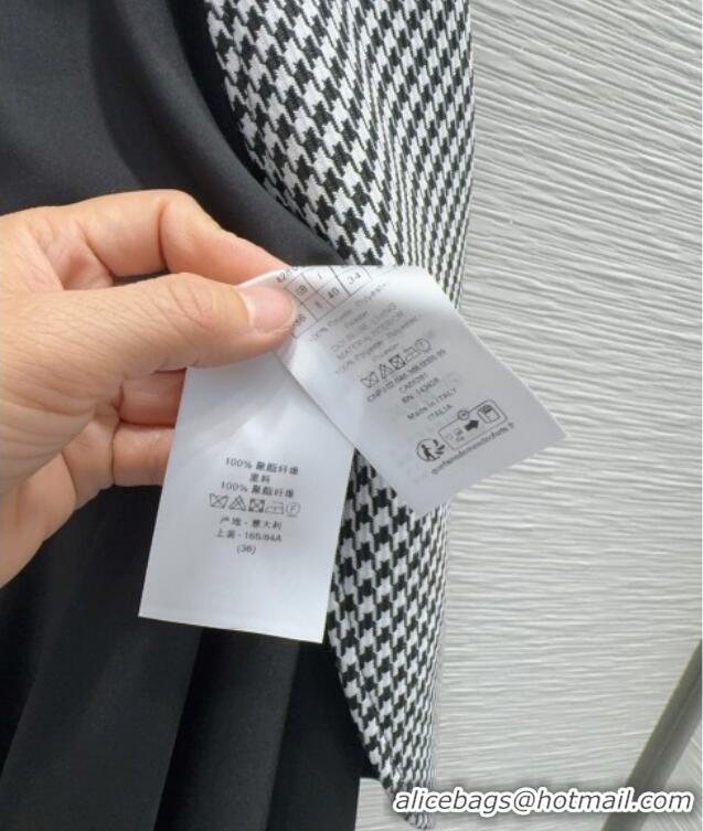 Good Product Dior Houndstooth Cape with Bow DR032419 Black/White 2026