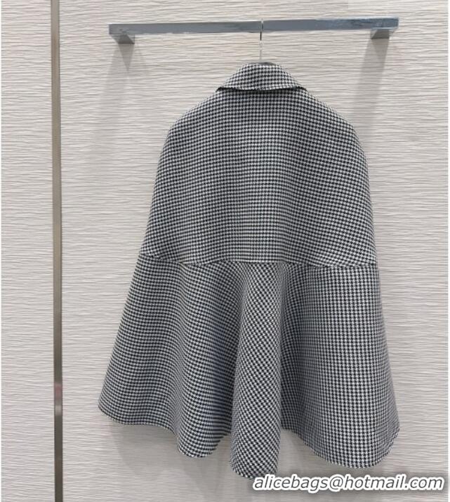 Good Product Dior Houndstooth Cape with Bow DR032419 Black/White 2026