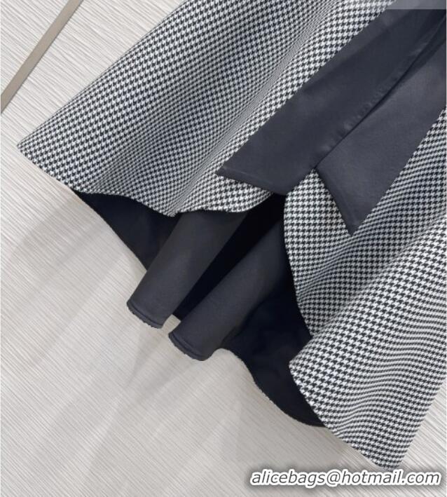 Good Product Dior Houndstooth Cape with Bow DR032419 Black/White 2026