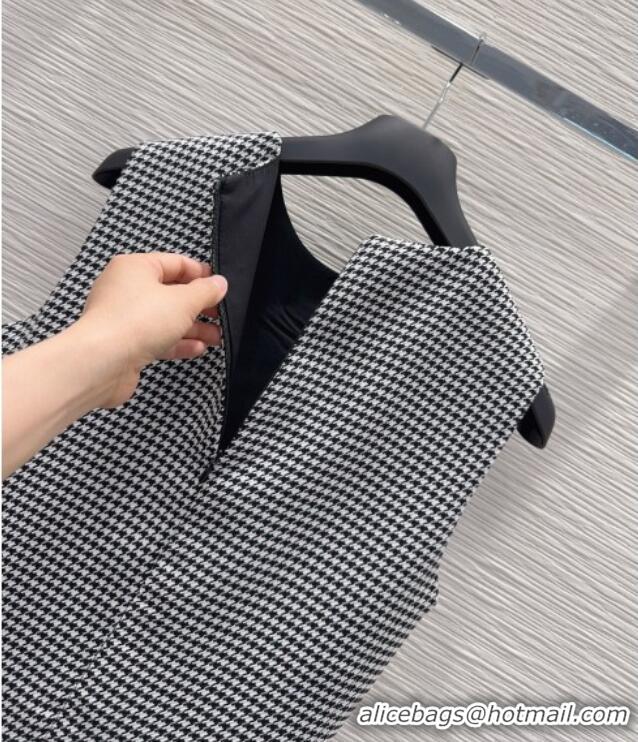 Famous Brand Dior Houndstooth Short Dress with Bow DR032419 Black/White 2026