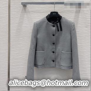 Good Taste Dior Houndstooth Jacket with Bow DR032419 Black/White 2026