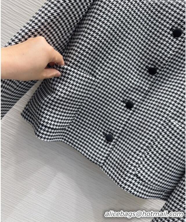 Good Taste Dior Houndstooth Jacket with Bow DR032419 Black/White 2026