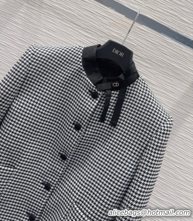 Good Taste Dior Houndstooth Jacket with Bow DR032419 Black/White 2026