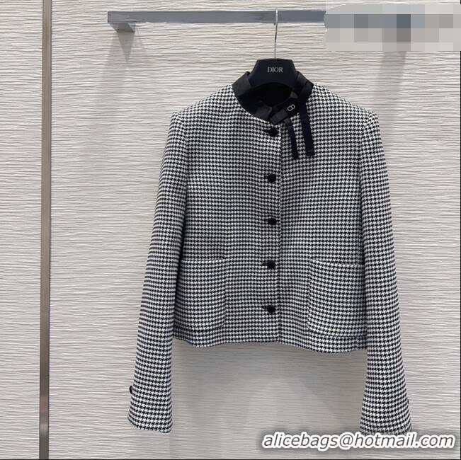 Good Taste Dior Houndstooth Jacket with Bow DR032419 Black/White 2026