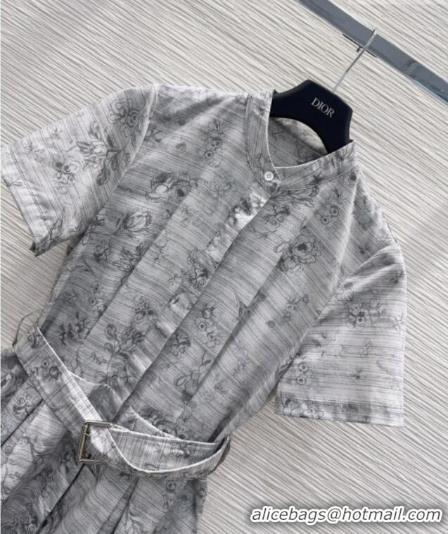 Trendy Design Dior Printed Shirt Dress DR032423 Grey 2026