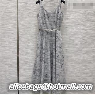 Unique Discount Dior Printed Long Dress DR032423 Grey 2026