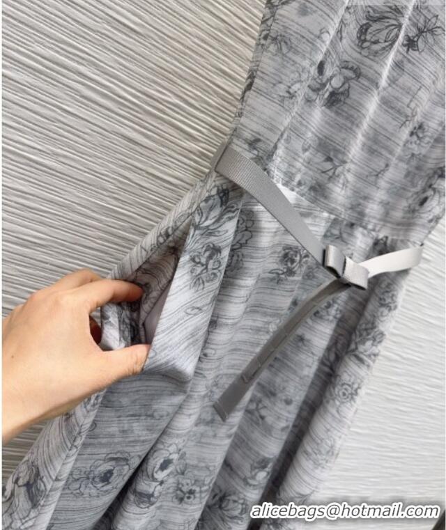 Unique Discount Dior Printed Long Dress DR032423 Grey 2026