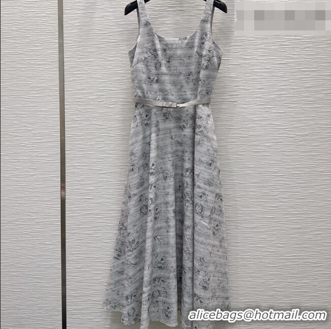 Unique Discount Dior Printed Long Dress DR032423 Grey 2026