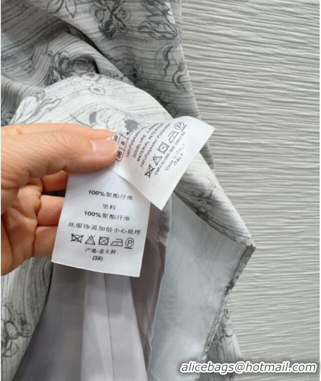 Unique Discount Dior Printed Long Dress DR032423 Grey 2026