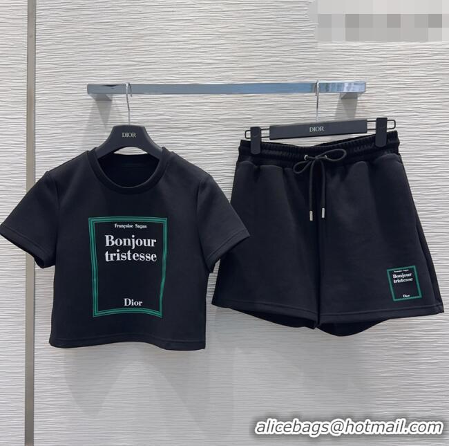 Unique Grade Dior Cotton T-Shirt and Shorts Set DR032501 Black 2026