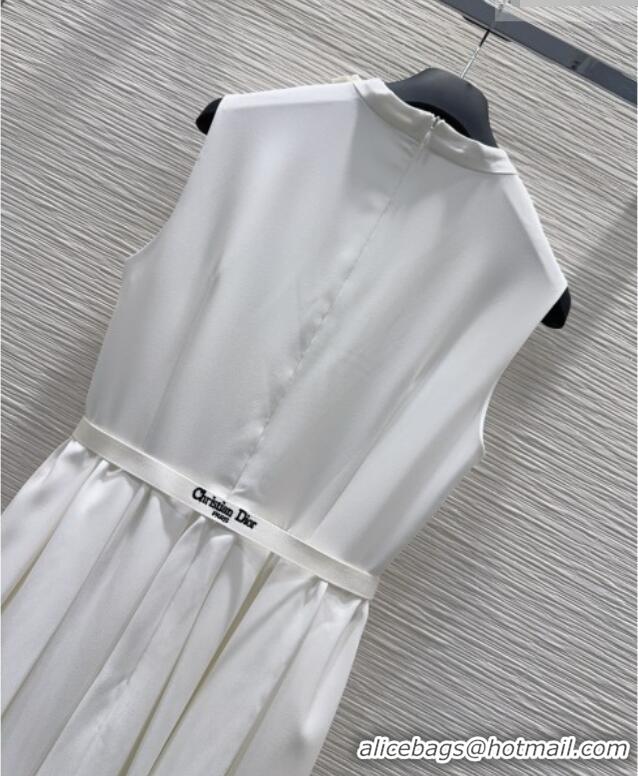 Super Quality Dior Long Dress with Neck Bow DR032504 White 2026