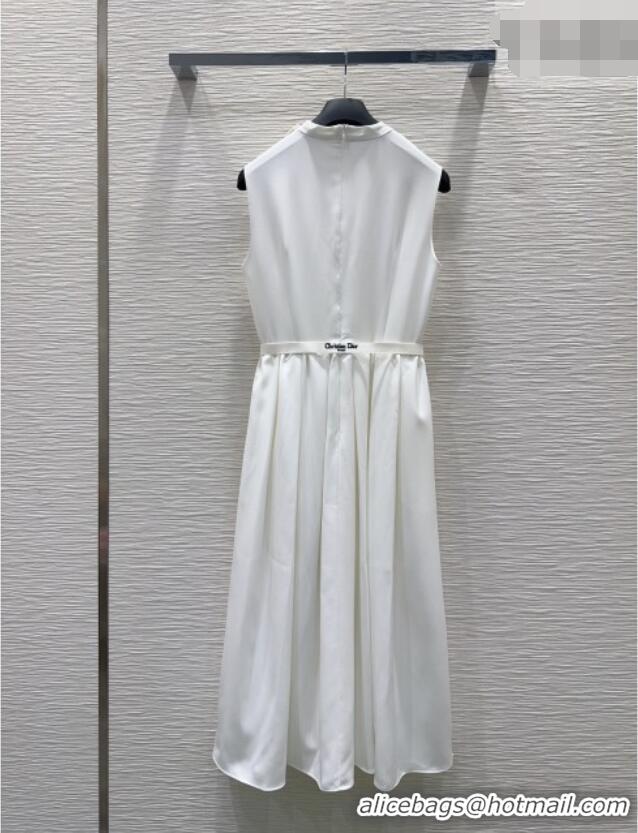 Super Quality Dior Long Dress with Neck Bow DR032504 White 2026