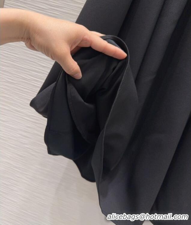 Famous Brand Dior Long Dress with Neck Bow DR032504 Black 2026
