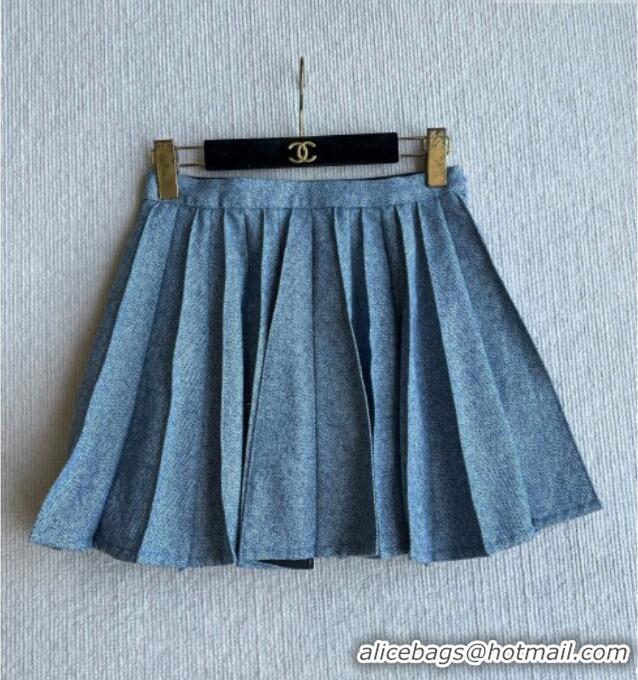 Luxury Cheap Dior Wool Jacket and Skirt Set DR032517 Blue 2026