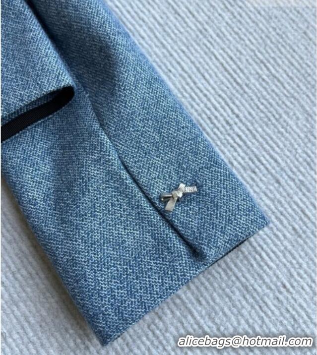 Luxury Cheap Dior Wool Jacket and Skirt Set DR032517 Blue 2026