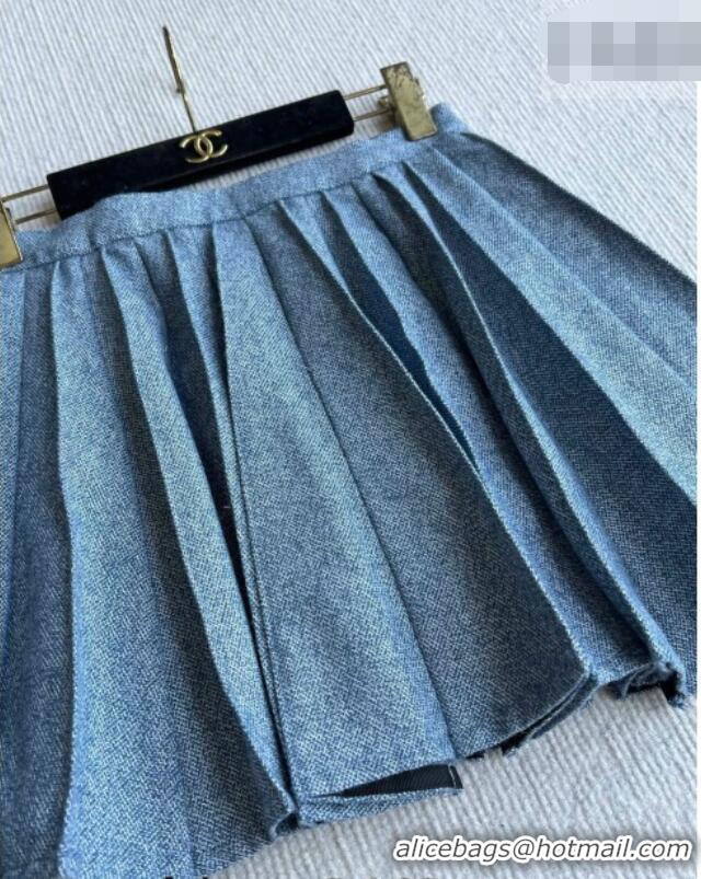Luxury Cheap Dior Wool Jacket and Skirt Set DR032517 Blue 2026