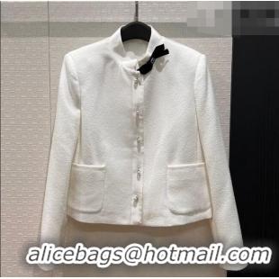 Particularly Recommended Dior White Jacket with Neck Bow DR032630 2026