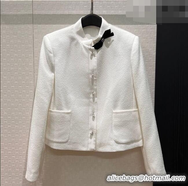 Particularly Recommended Dior White Jacket with Neck Bow DR032630 2026