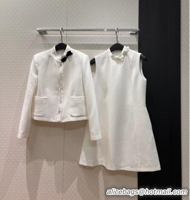Reasonable Price Dior White Dress with Neck Bow DR032630 2026