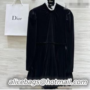 Buy New Cheap Dior Velvet Dress DR032526 Black 2026