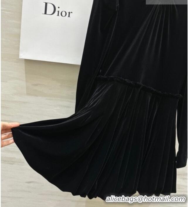 Buy New Cheap Dior Velvet Dress DR032526 Black 2026