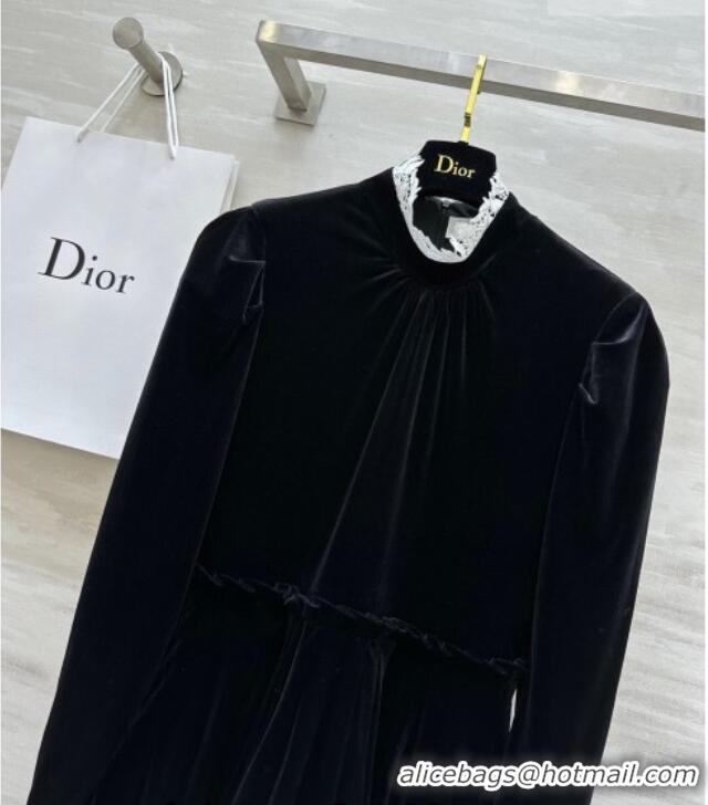 Buy New Cheap Dior Velvet Dress DR032526 Black 2026