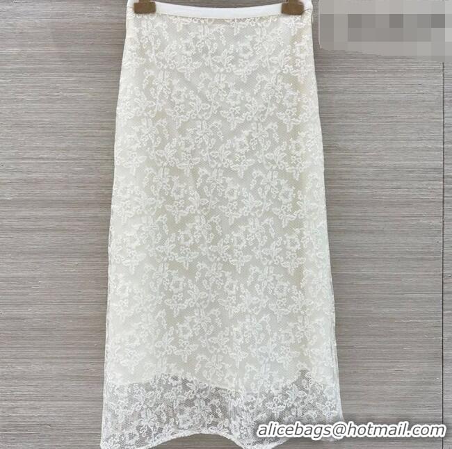 Buy Cheap Dior Lace Mesh Skirt DR032540 White 2026