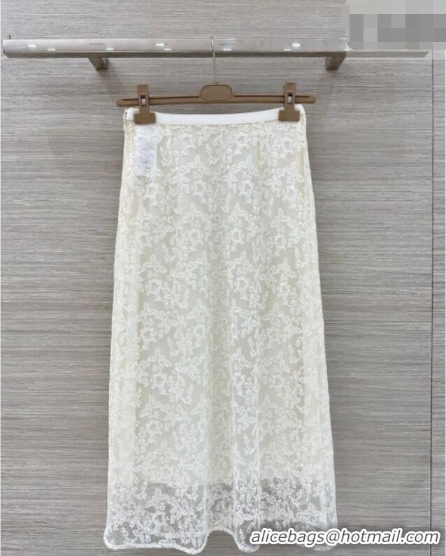 Buy Cheap Dior Lace Mesh Skirt DR032540 White 2026
