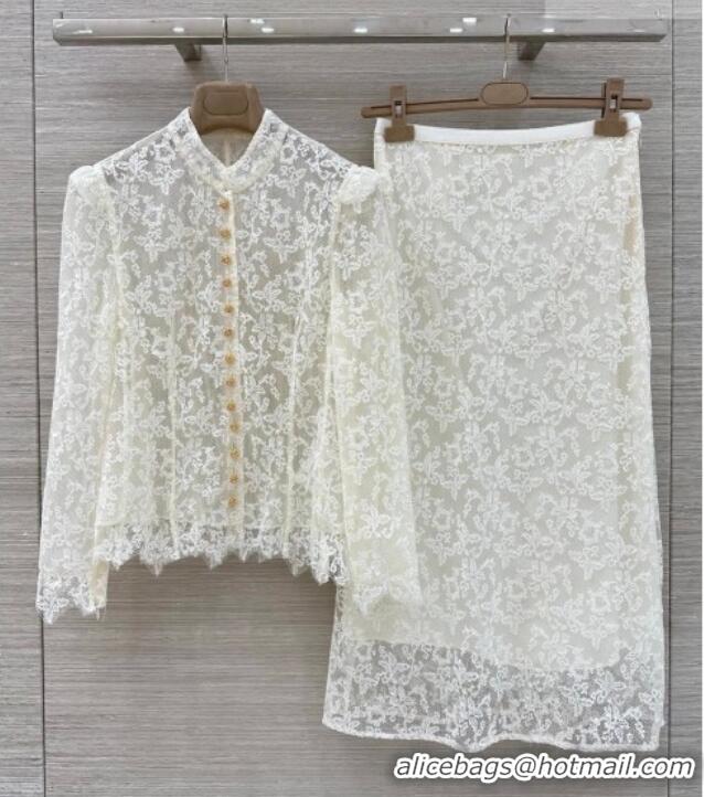 Buy Cheap Dior Lace Mesh Skirt DR032540 White 2026