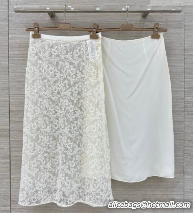Buy Cheap Dior Lace Mesh Skirt DR032540 White 2026