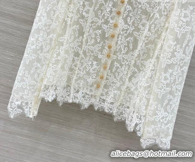 New Inexpensive Dior Lace Mesh Shirt DR032540 White 2026