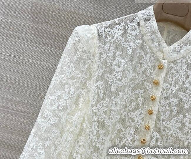 New Inexpensive Dior Lace Mesh Shirt DR032540 White 2026