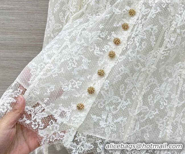 New Inexpensive Dior Lace Mesh Shirt DR032540 White 2026