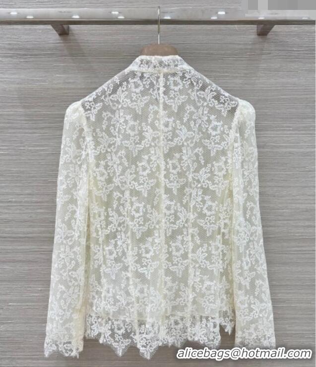 New Inexpensive Dior Lace Mesh Shirt DR032540 White 2026