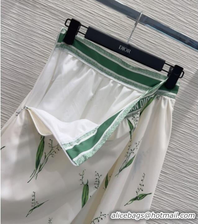 Original Cheap Dior Skirt D041014 White/Green 2026