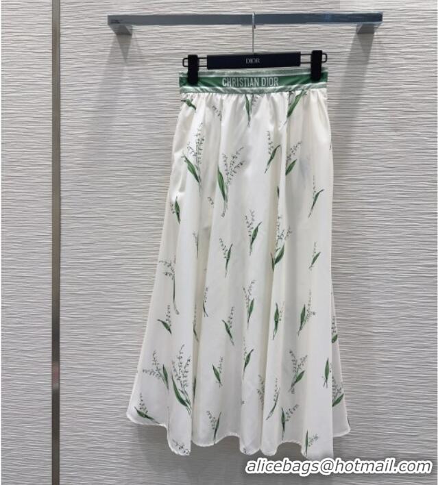 Original Cheap Dior Skirt D041014 White/Green 2026