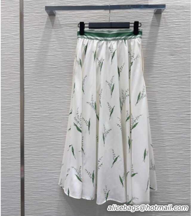 Original Cheap Dior Skirt D041014 White/Green 2026
