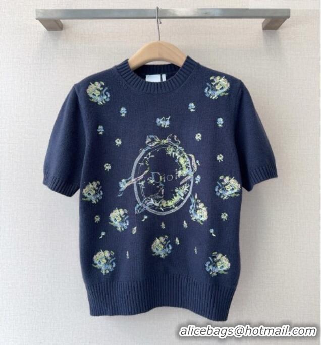 Buy Discount Dior Short-Sleeved Sweater D041112 Blue 2026