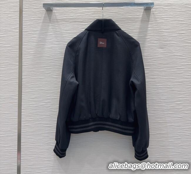 Unique Style Dior Jacket with Ascot-Effect Tied Collar D041409 Black 2026