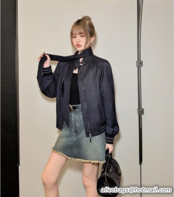 Unique Style Dior Jacket with Ascot-Effect Tied Collar D041409 Black 2026