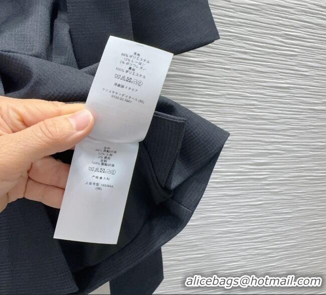 Low Price Dior Top with Ascot-Effect Tied Collar D041410 Black 2026