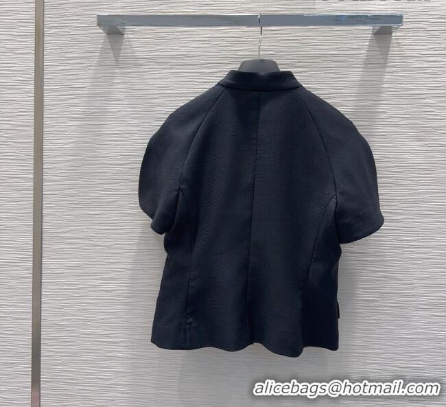 Low Price Dior Top with Ascot-Effect Tied Collar D041410 Black 2026