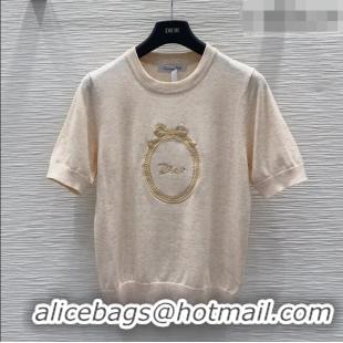 Unique Discount Dior Wool Short-sleeved Sweater D041416 Beige 2026