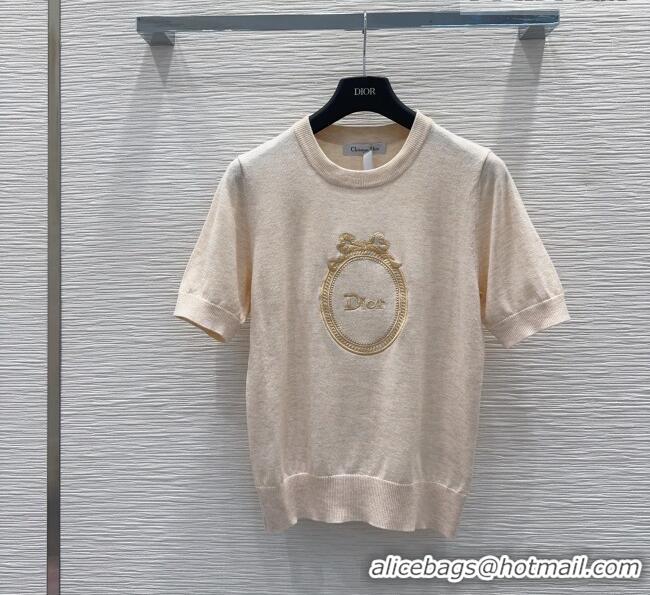 Unique Discount Dior Wool Short-sleeved Sweater D041416 Beige 2026